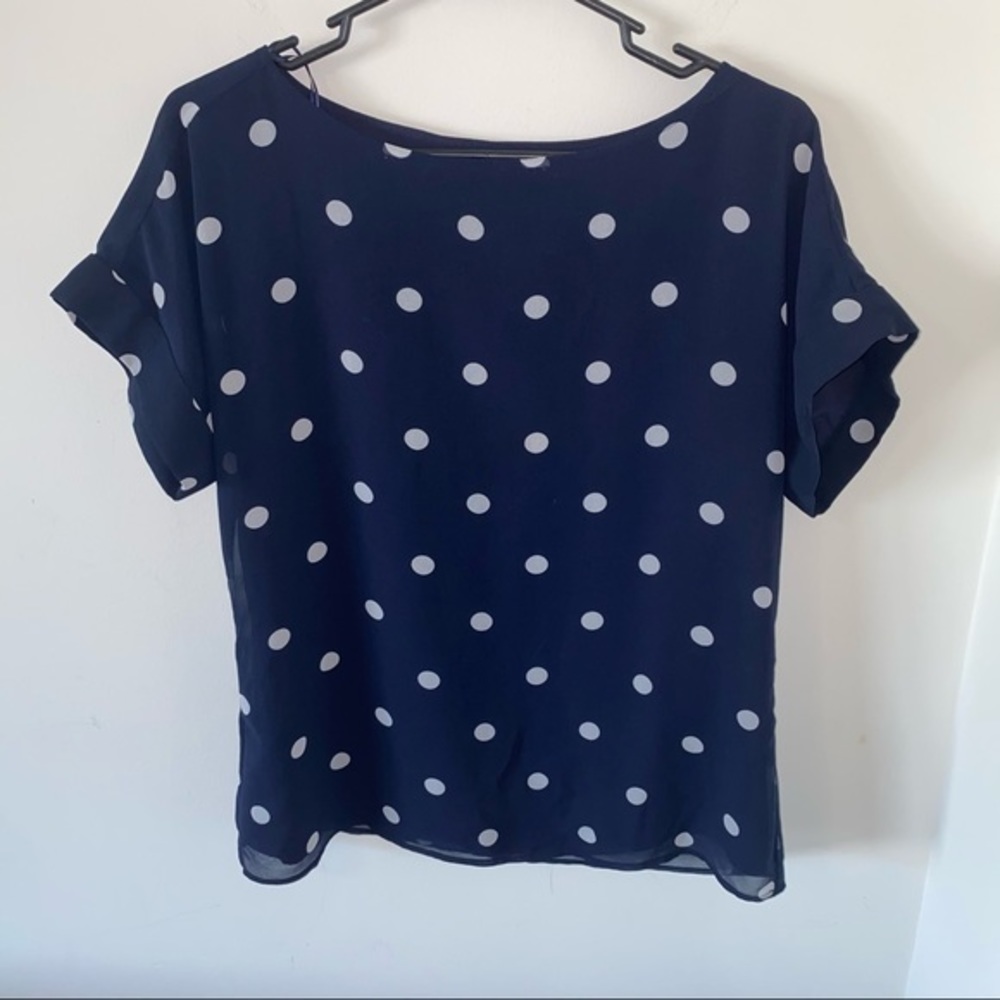 Banana Republic Navy Polka Dot Shirt Size Small